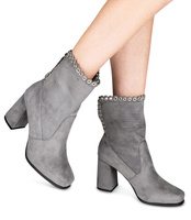 Botki damskie Ideal Shoes J-8680 Szare