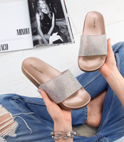 Klapki damskie z cyrkoniami Bello Star S66 Beżowe