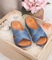 Klapki damskie Wasak 0409 Niebieskie