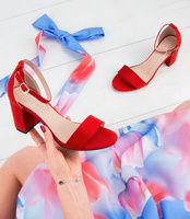 Sandałki damskie Laura Mode QL-81 Czerwone