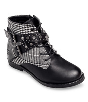 Botki damskie Abloom XW9088-3 Czarno-Szare