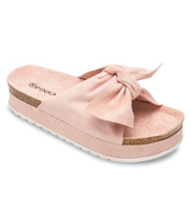 Klapki damskie z kokardą Pinkai W004 Różowe