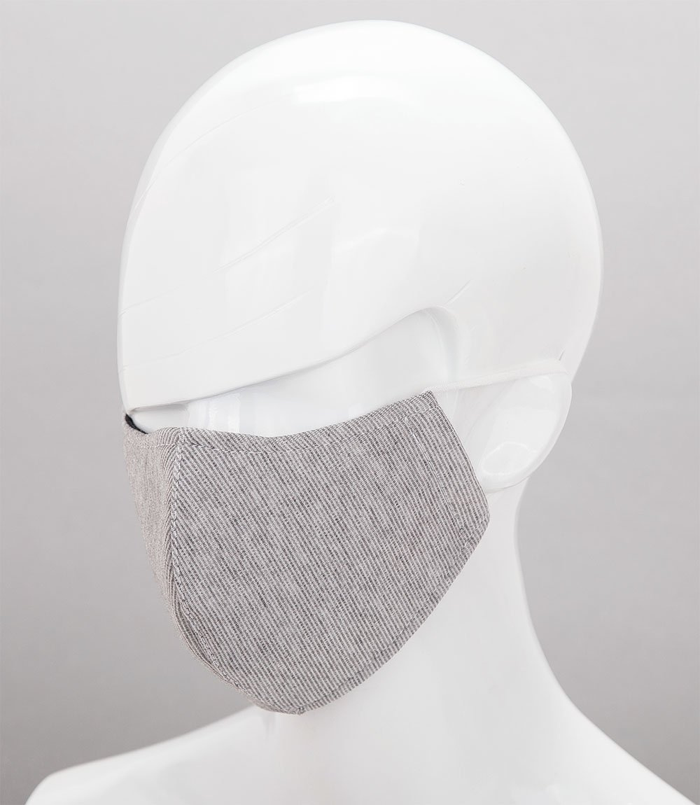 Maseczka ochronna na twarz - Jasno-Szara z Białą gumką