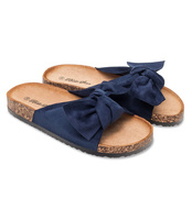 Klapki damskie z kokardą Bello Star S67 Granatowe