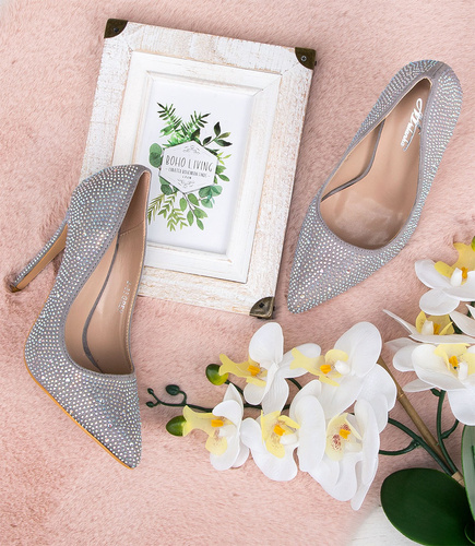 Czółenka damskie Mulanka B-83 Szare