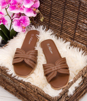 Klapki damskie Abloom WL362 Brązowe