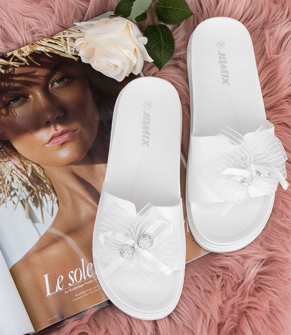 Klapki damskie Jomix D7639 Białe