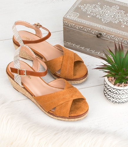 Sandałki damskie Sixth Sens FG11 Brązowe