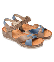 Sandałki damskie Wasak 0473 Cappuccino+Jeans