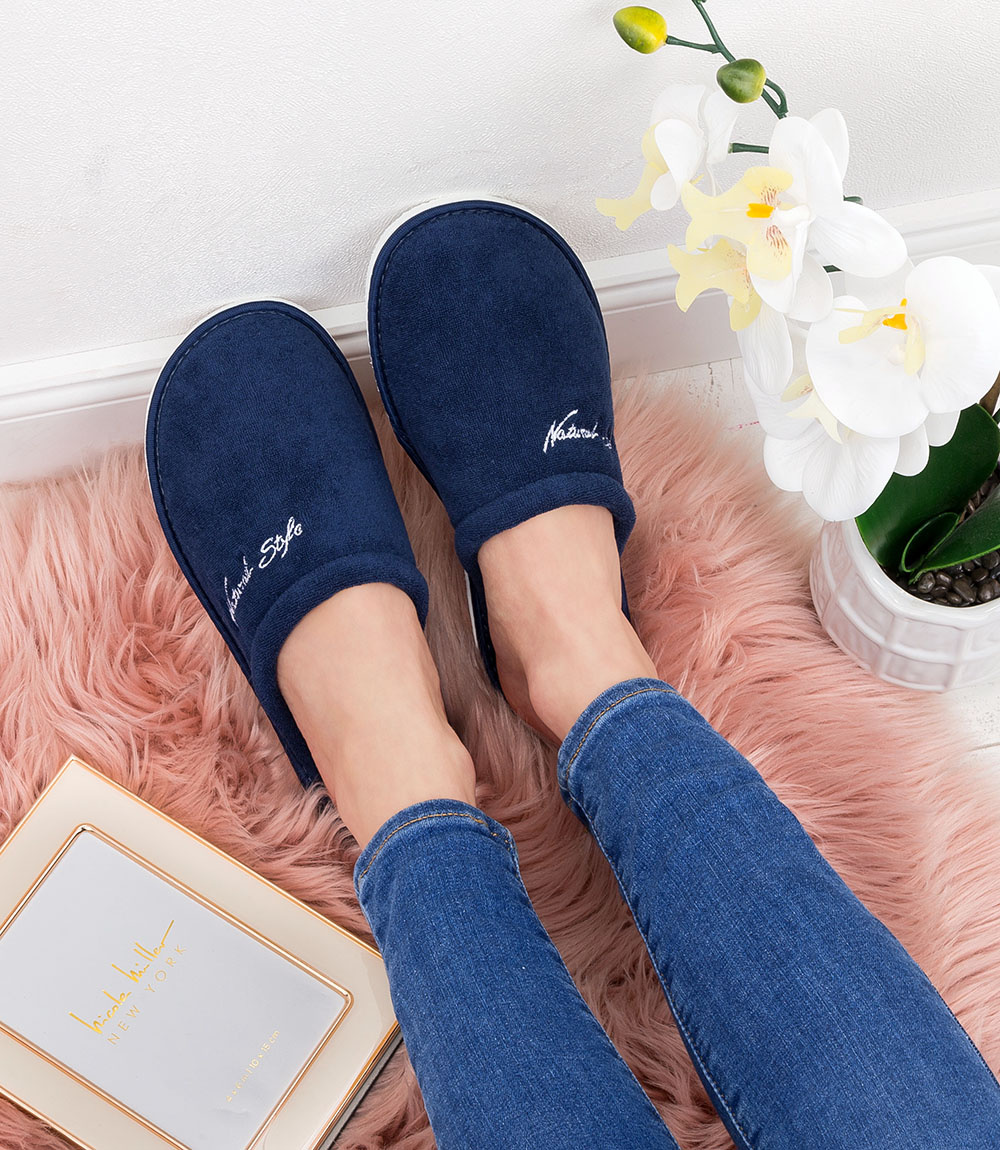 Kapcie damskie Natural Style NS-042 Niebieskie