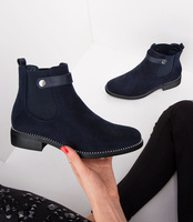 Botki damskie Ideal Shoes C-7203 Granatowe