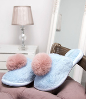 Kapcie damskie Natural Style NS-246 Niebieskie