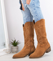 Kowbojki damskie Foreverfolie AB63 Brązowe