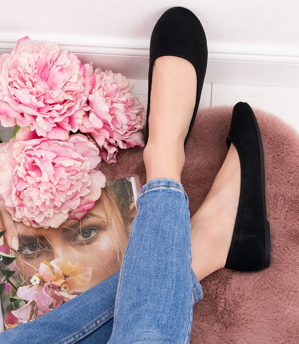 Balerinki damskie Skotnicki P-3-0569 PU Czarne