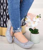 Balerinki dziecięce Befado 980Y102 Srebrne