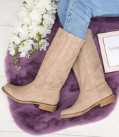 Kozaki damskie Super Mode 9263 Beżowe