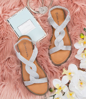 Sandałki damskie Laura Mode F-11 Srebrne