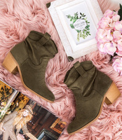 Wegańskie Kowbojki damskie Super Mode 9166 Oliwkowe