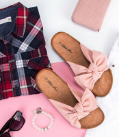 Klapki damskie z kokardą Bello Star S67 Różowe