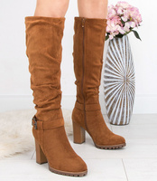 Kozaki damskie Sixth Sens F163 Brązowe