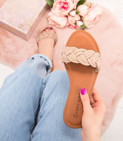 Klapki damskie Laura Mode F-40 Beżowe