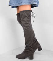 Kozaki damskie Laura Mode Y-022 Szare