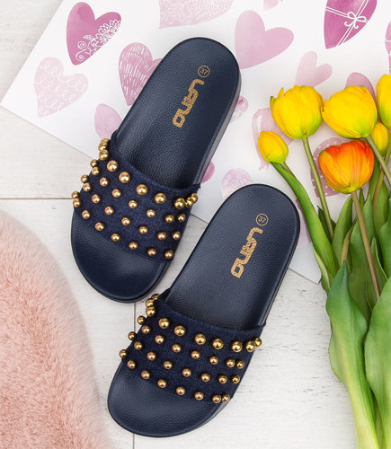 Klapki damskie Lano KL-3-0504 Granatowe