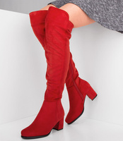 Kozaki damskie Foreverfolie H306 Czerwone