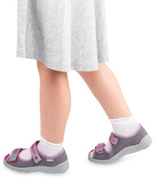 Sandałki dziecięce Befado 969X126 Szaro-Różowe