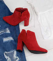 Botki damskie Ideal Shoes TX-2906 Czerwone