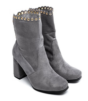 Botki damskie Ideal Shoes J-8680 Szare