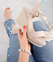 Sandałki damskie Ideal Shoes U-6292 Beżowe