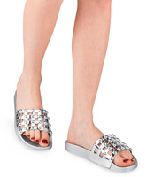 Klapki damskie Sixth Sens H62 Srebrne