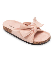 Klapki damskie z kokardą Laura Mode WL020 Różowe