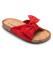 Klapki damskie z kokardą Bello Star S67 Czerwone