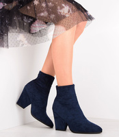 Botki damskie Ideal Shoes TX-2905 Granatowe