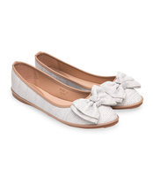 Balerinki damskie Ideal Shoes M-8805 Srebrne 