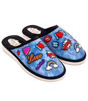 Kapcie damskie Natural Style NS-127 Niebieskie