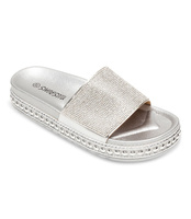 Klapki damskie Shoesita JS-5049 Srebrne