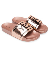 Klapki damskie Ideal Shoes T-9161 Szampańskie