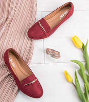 Mokasyny damskie Abloom 9988-121 Bordowe