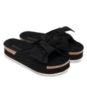 Klapki damskie z kokardą Pinkai W004 Czarne