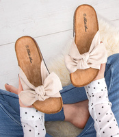 Klapki damskie z kokardą Bello Star S67 Beżowe