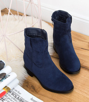 Botki damskie Ideal Shoes G-7605 Granatowe