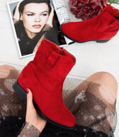 Botki damskie Ideal Shoes G-7605 Czerwone