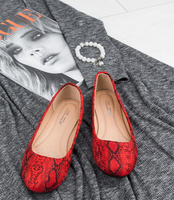 Balerinki damskie Abloom 9988-136 Czerwone