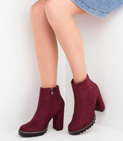 Botki damskie Abloom 58-581 Bordowe