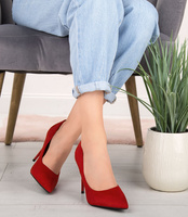 Czółenka damskie Laura Mode QL-113 Czerwone