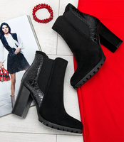 Wegańskie Botki damskie Sixth Sens C688 Czarne