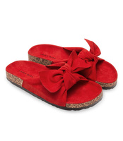 Klapki damskie z kokardą Laura Mode WL020 Czerwone